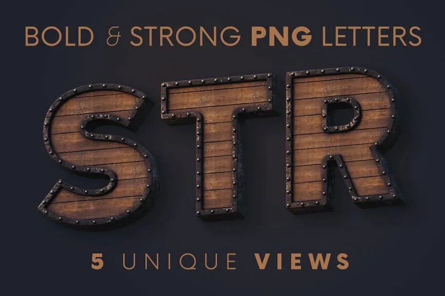 جريئة وقوية - حروف ثلاثية الأبعاد Bold & Strong - 3D Lettering