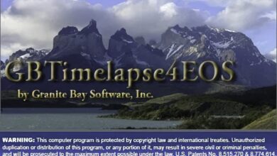اصدار جديد برنامج التصوير بفاصل الزمني GBTimelapse Pro EOS 4.1.9.0