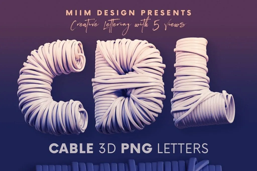 كابل - حروف ثلاثية الأبعاد Cable - 3D Lettering - 6108409