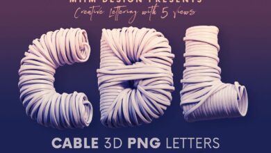 كابل - حروف ثلاثية الأبعاد Cable - 3D Lettering - 6108409