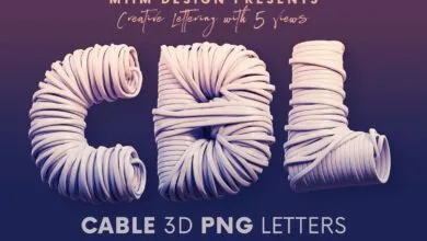 كابل - حروف ثلاثية الأبعاد Cable - 3D Lettering - 6108409