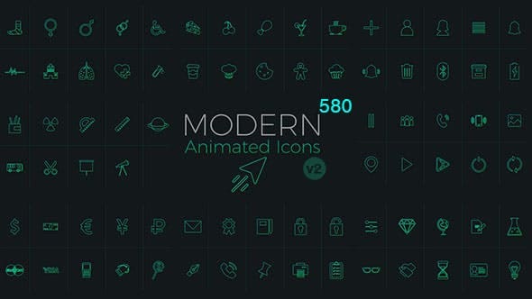 Videohive - Modern Animated Icons Library - 18796846 - Project for After Effects