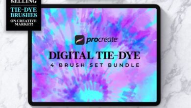 Procreate Tie-Dye Brush Bundle 11979061