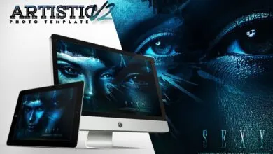 قالب الصور الفنية للفوتوشوب  CreativeMarket - Artistic Photo Template V2
