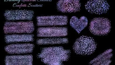 تحميل تيلجرام / تراكيب ألوان يونيكورن الحالمه تتناثر قصاصات الورق Dreamy Unicorn Colours Confetti Scatters - 15 Overlays - 1349247