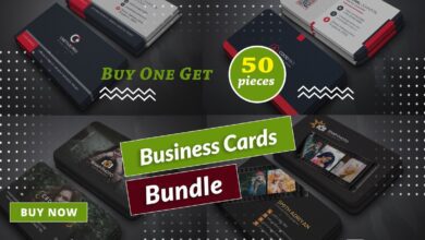 جديد حزمة بطاقات العمل او كروت الاعمال كاملة CreativeMarket - Business Card Bundle 50 5927441