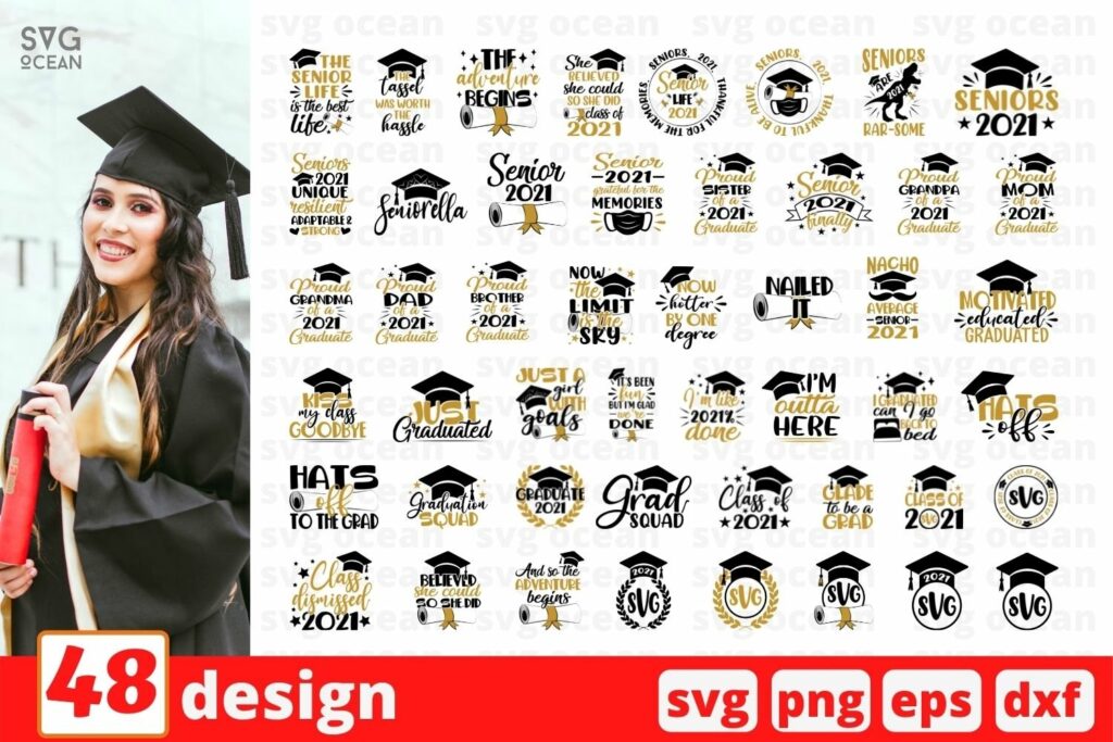 حزمة التخرج للطلاب وحديثي التخرج والمزيد Graduation SVG Bundle | Senior Cut File | Student