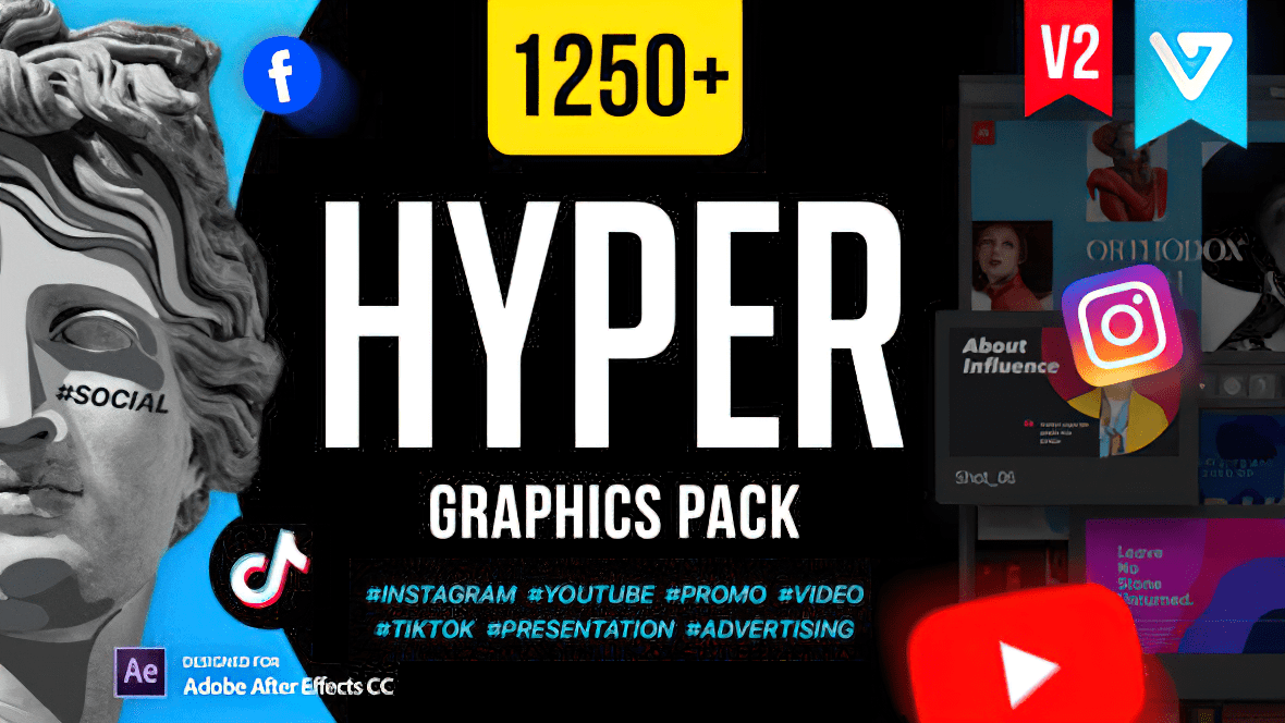 الحزمة الهايبر الضخمة كاملة Videohive - Hyper - Graphics Pack V2.1 - 24835354