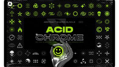 سعرها 250 دولار حملها مجاناً الحزمة الرائعة حزمة الأشكال المجردة الحمضية والكروم Acid & chrome abstract shapes bundle