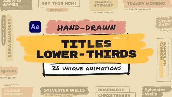 Videohive - Hand Drawn Brush Titles Lower Thirds - 32491154 - Project for After Effects