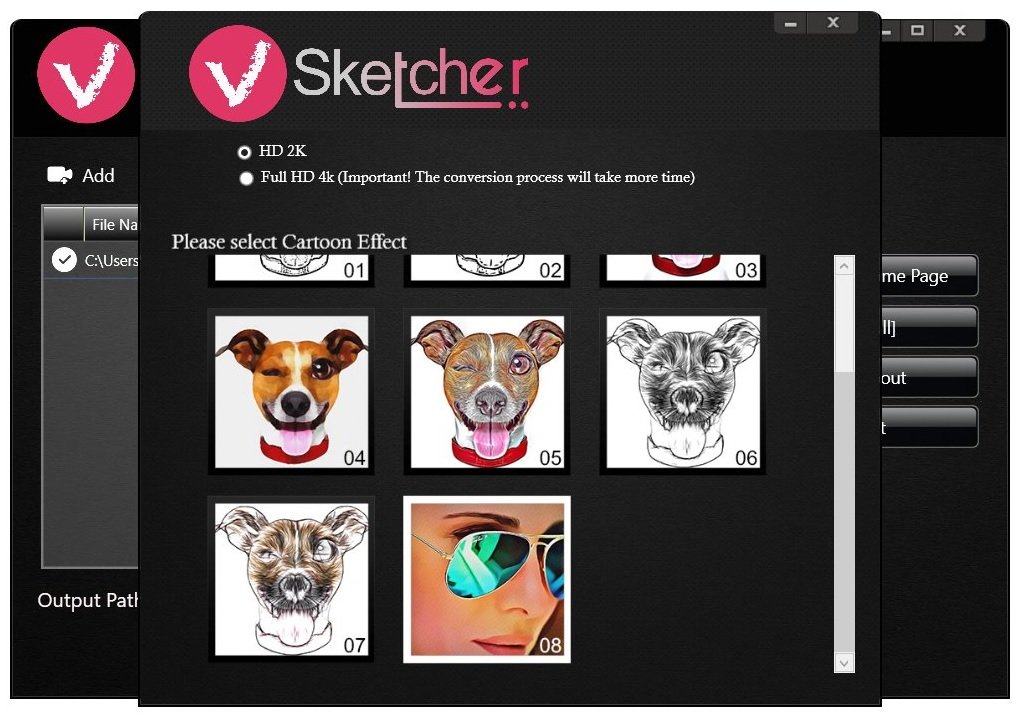 تحويل الفيديو الى رسوم متحركة (كرتون) VSketcher 1.0.8