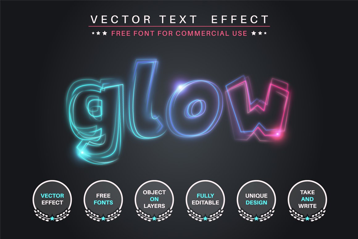 Quivering glow editable text effect