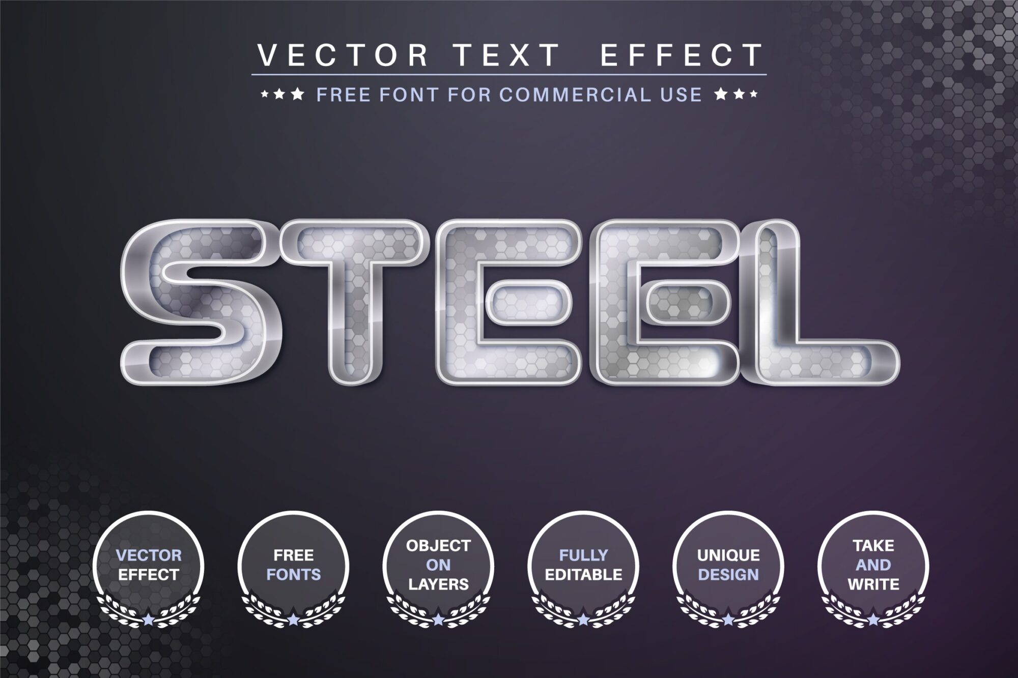 تاثير المعدن او الفولاذ Steel editable text effect - 6236462