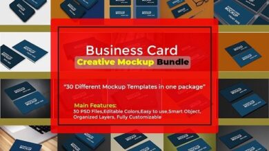 موك اب بطاقة الأعمال الإبداعية 30 تصميم مدفوع
