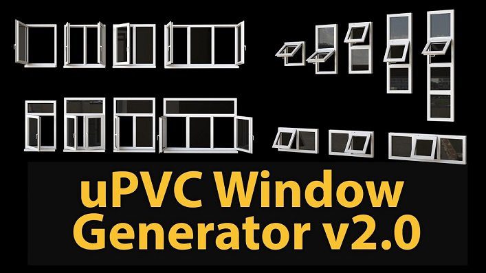 uPVC Window Generator v2.0 for 3Ds Max