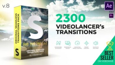 الحزمة كاملة Videohive - Videolancer's Transitions | Original Seamless Transitions Pack V8 - 18967340 - Project & Script for After Effects