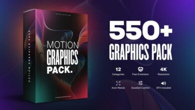 حزمة الموشن جرافيك الجديدة شغالة مية بالمية Videohive - Motion Graphics Pack // 550+ Animations Pack - 23678923