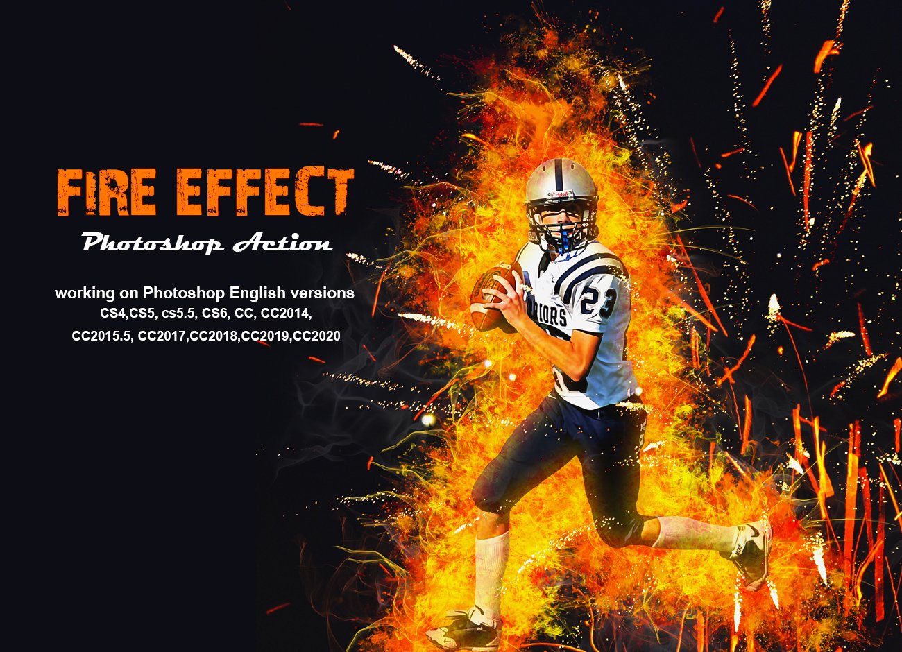 جديد اكشن تاثير النار للفوتوشوب ire Effect Photoshop Action - 5260846