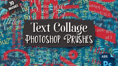 فرش النصوص المجمعة للفوتوشوب