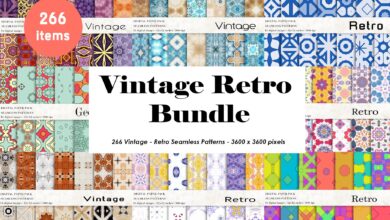 مجموعة أنماط ريترو Vintage Retro Patterns Bundle - 6194395