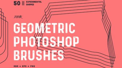 جديد فرش هندسية للفوتوشوب Geometric Photoshop Brushes 3TD3G88