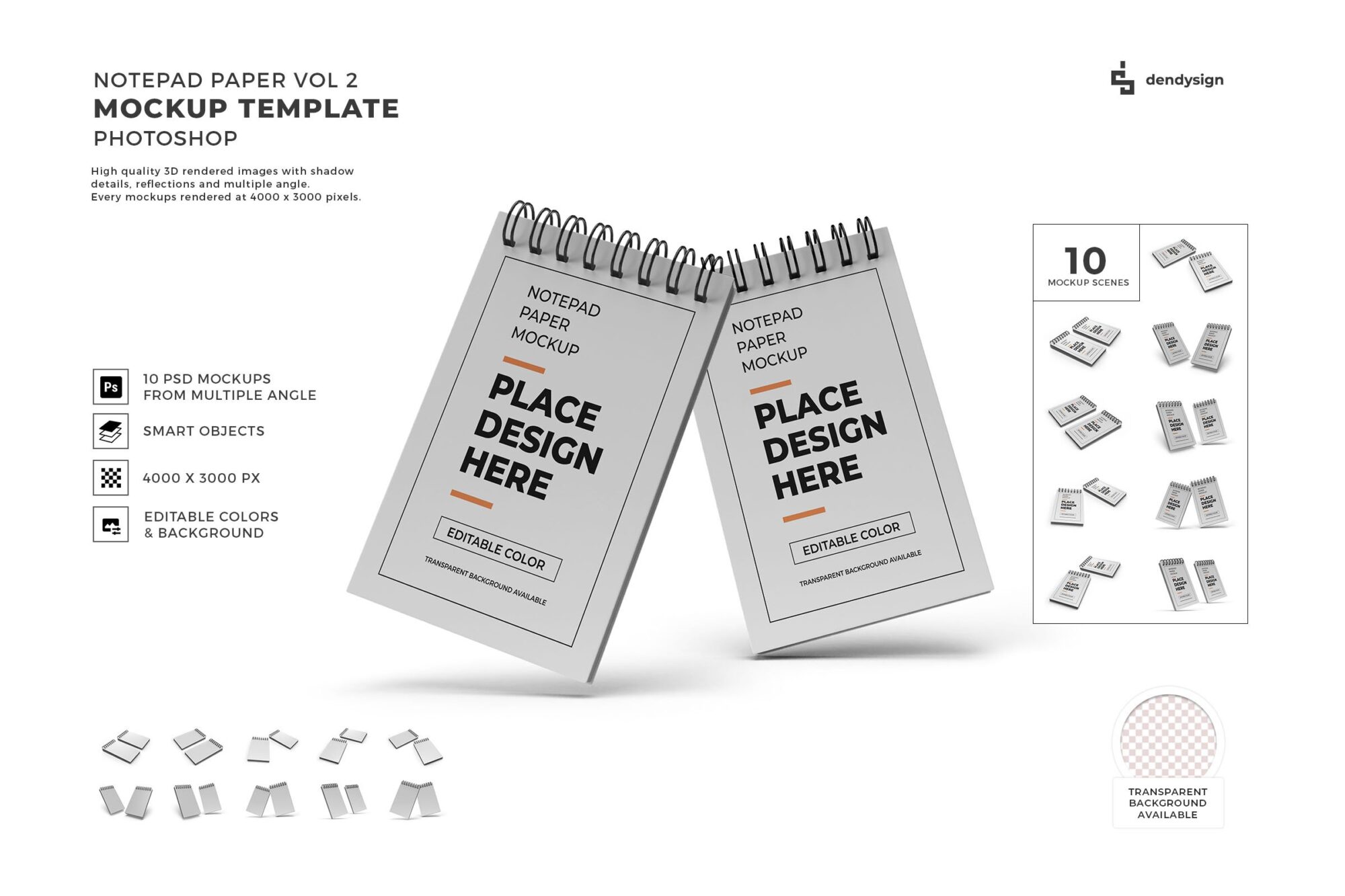 موك اب ورق المفكرة Notepad Paper Mockup Template Set Vol 2 - 32551516