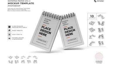 موك اب ورق المفكرة Notepad Paper Mockup Template Set Vol 2 - 32551516