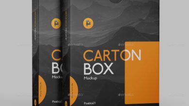 موك اب صندوق كرتون GraphicRiver - Carton Box Mockup