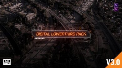 العناوين الرقمية والثلث السفلي Videohive - Digital Titles & Lower Thirds HUD v3 - MOGRT (19412962)