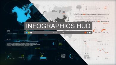 مجموعة HUD الرسوم البيانية3 Videohive - Infographics HUD set 3 - 22173158