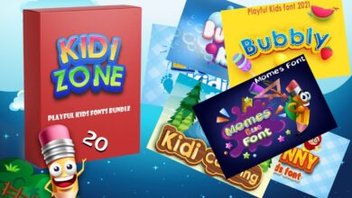 حزمة خطوط الأطفال المرحة Playful Kids Fonts Bundle - 20 Premium Fonts