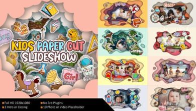 عرض شرائح الورق للأطفال Videohive - Kids Paper Cut Slideshow - 32435875 - Project for After Effects