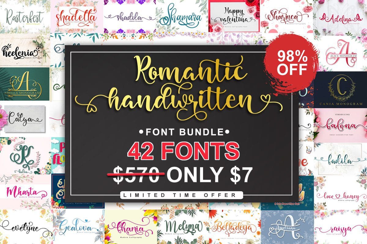 الخطوط الرومانسية المكتوبة بخط اليد