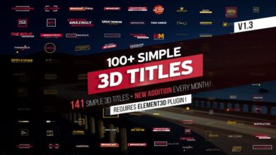 100+ عنوان ثلاثي الأبعاد Videohive - 100+ Simple 3D Titles V1.3 21991295