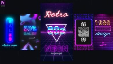 للبريمير قصص  إنستغرام نيون Videohive - Neon Instagram Stories - 33173903