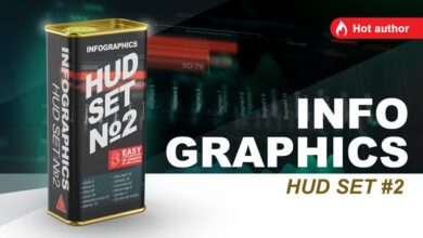 مجموعة HUD الرسوم البيانية2 Videohive - infographics HUD set 2 - 21799720