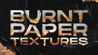 قوام الورق الممزق والمحترق CreativeMarket - Torn and burned paper textures 6129557