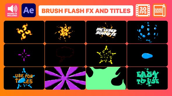 فرشاة فلاش FX والعناوين Videohive - Brush Flash FX Pack And Titles | After Effects 32899607