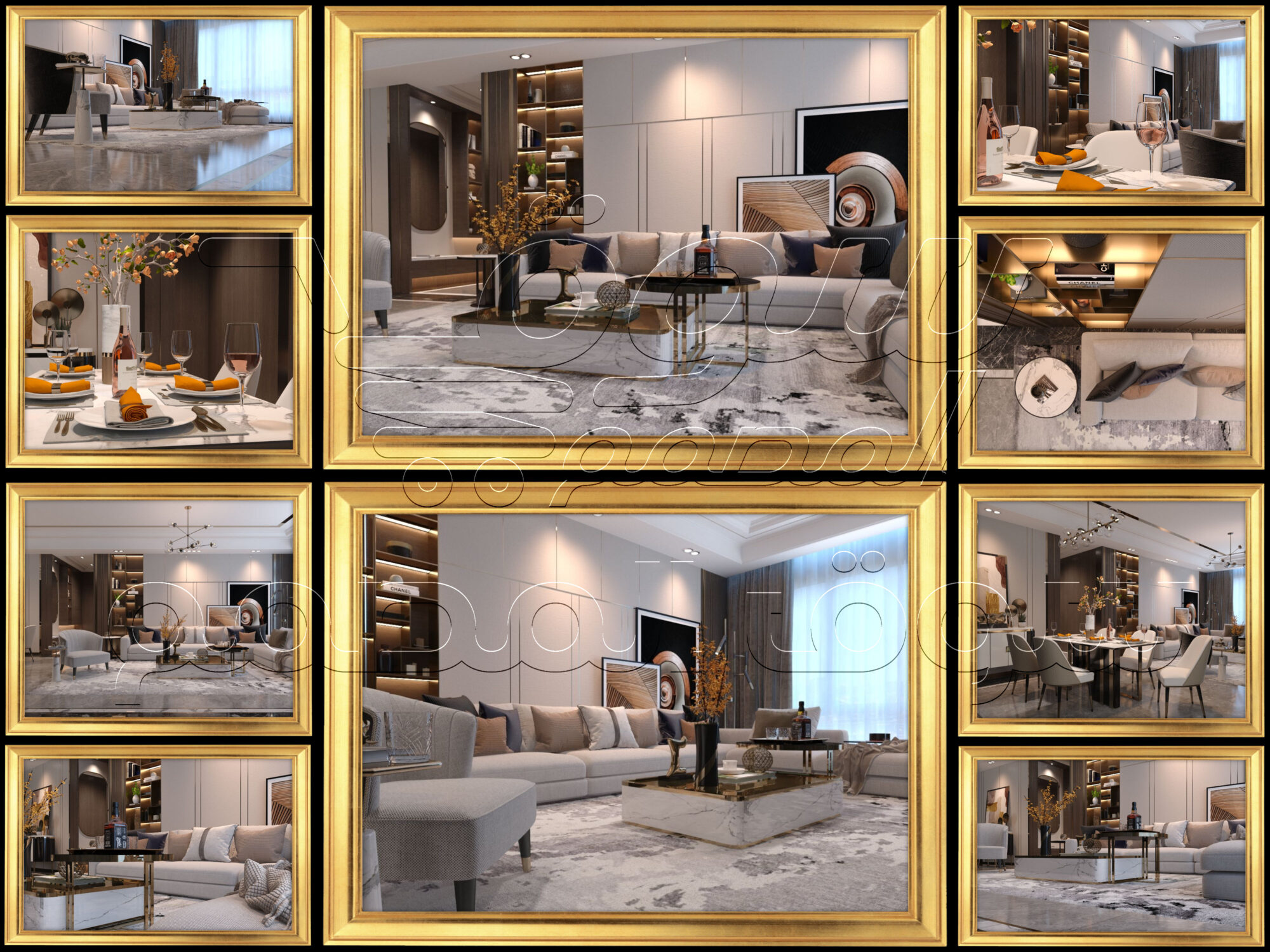 نماذج ثلاثية الابعاد 3D Interior Livingroom Scene