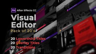 حزمة المحرر المرئي 20 ثانية Videohive - Visual Editor Pack Of 20s | After Effects Version 32501062