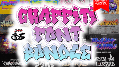 خطوط الكتابة على الجدران Graffiti Font Bundle - 20 Premium Fonts