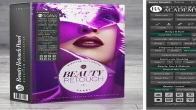 للويندز والماك الاضافة الشهيرة RA Beauty Retouch Panel 3.3 لبرنامج الفوتوشوب لتنقية البشرة وتطبيق خطوات جاهزة