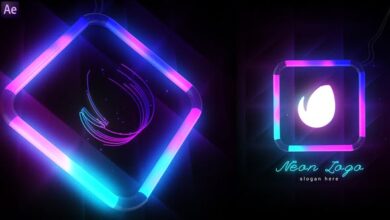 شعار نيون Videohive - Neon Logo Reveal 33186480