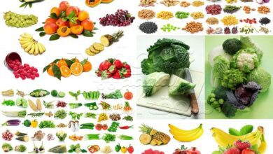 تجميعة من Shutterstock المكسرات والفواكه والخضروات