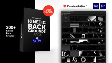 Videohive - Kinetic Backgrounds Pack - 32854609 - Project & Script for After Effects & Premiere Pro الحزمة كاملة للبريمير والافترافكت شغالة مية بالمية