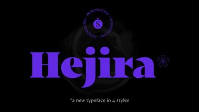 العائلة كاملة خط Hejira Font Family