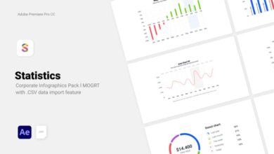 رسوم بيانية مدفوعة ببيانات CSV للشركات Videohive Statistics - Corporate CSV Data Driven Infographics 31841849