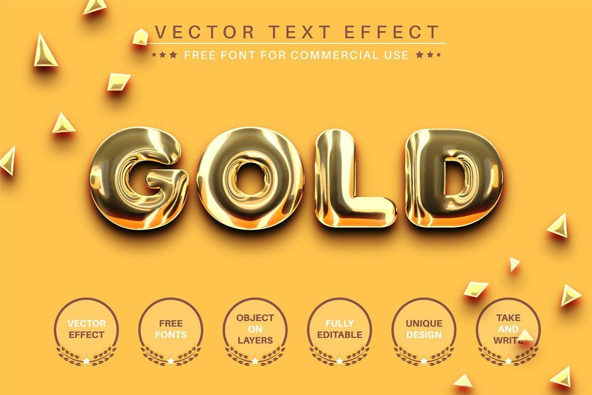 تاثير نص الذهب الواقعي Realitic Gold - Editable Text Effect - 6450221