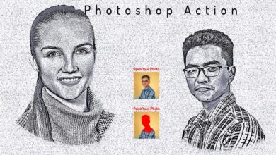 اكشن رسم التنقيط للفوتوشوب Stippling Sketch Photoshop Action