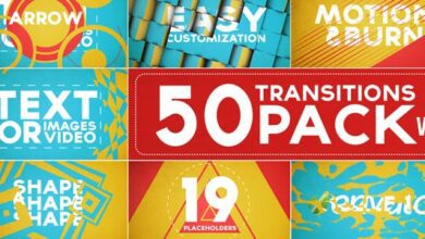 50 حزمة انتقالية Videohive - 50 Transitions Pack with Opener 5243183